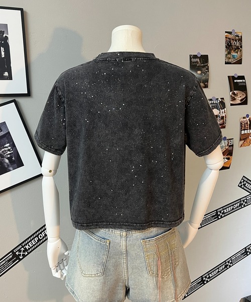 DEVICE(デバイス)の「ショート丈 ラメ ピグメントTシャツ(Tシャツ/カットソー・レディース・ブラック系その他/ブラック系その他2/ブラック・FREE)」の16枚目の写真
