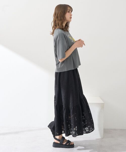 セール】透かし花柄フレアスカート（スカート）｜earth