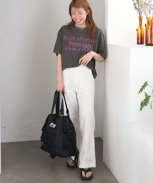 THE DAY ON THE BEACH（ザデイオンザビーチ）の「【THE DAY ON THE BEACH】カットオフTシャツ（Tシャツ/カットソー・レディース・ライトパープル/ブラックミックス/ライトグレー/ホワイト系その他・FREE）」の5枚目の写真