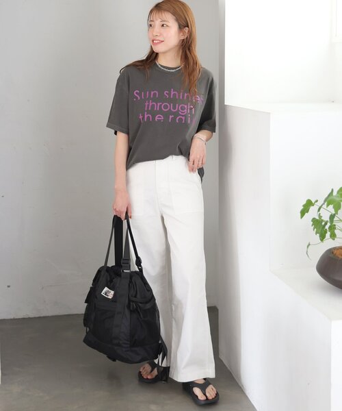 THE DAY ON THE BEACH（ザデイオンザビーチ）の「【THE DAY ON THE BEACH】カットオフTシャツ（Tシャツ/カットソー・レディース・ライトパープル/ブラックミックス/ライトグレー/ホワイト系その他・FREE）」の6枚目の写真