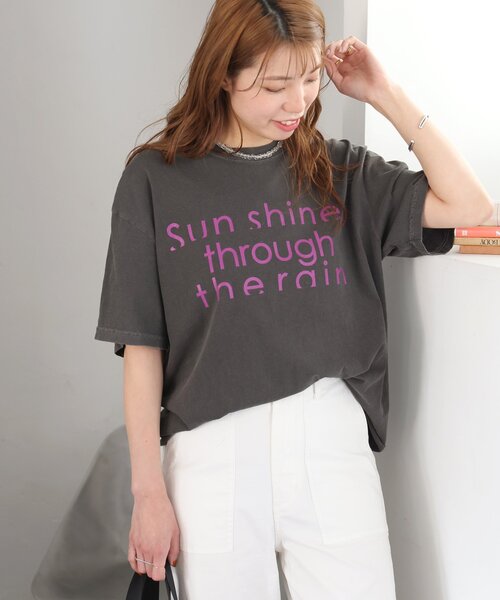 THE DAY ON THE BEACH（ザデイオンザビーチ）の「【THE DAY ON THE BEACH】カットオフTシャツ（Tシャツ/カットソー・レディース・ライトパープル/ブラックミックス/ライトグレー/ホワイト系その他・FREE）」の8枚目の写真