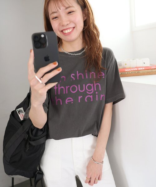 THE DAY ON THE BEACH（ザデイオンザビーチ）の「【THE DAY ON THE BEACH】カットオフTシャツ（Tシャツ/カットソー・レディース・ライトパープル/ブラックミックス/ライトグレー/ホワイト系その他・FREE）」の9枚目の写真