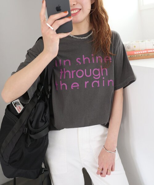 THE DAY ON THE BEACH（ザデイオンザビーチ）の「【THE DAY ON THE BEACH】カットオフTシャツ（Tシャツ/カットソー・レディース・ライトパープル/ブラックミックス/ライトグレー/ホワイト系その他・FREE）」の10枚目の写真