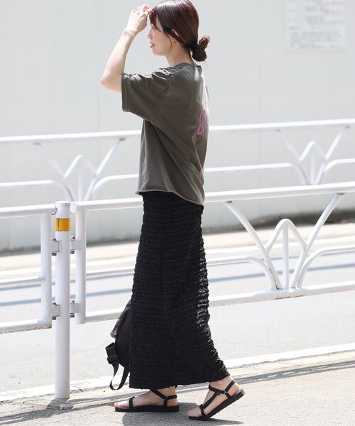 THE DAY ON THE BEACH（ザデイオンザビーチ）の「【THE DAY ON THE BEACH】カットオフTシャツ（Tシャツ/カットソー・レディース・ライトパープル/ブラックミックス/ライトグレー/ホワイト系その他・FREE）」の13枚目の写真