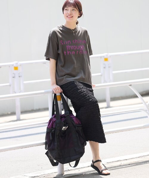 THE DAY ON THE BEACH（ザデイオンザビーチ）の「【THE DAY ON THE BEACH】カットオフTシャツ（Tシャツ/カットソー・レディース・ライトパープル/ブラックミックス/ライトグレー/ホワイト系その他・FREE）」の15枚目の写真