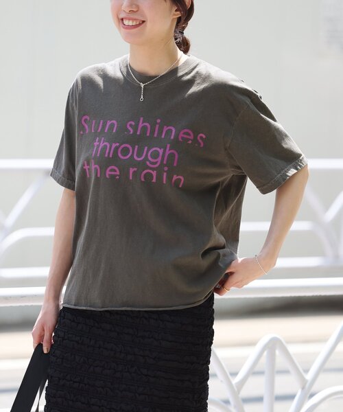 THE DAY ON THE BEACH（ザデイオンザビーチ）の「【THE DAY ON THE BEACH】カットオフTシャツ（Tシャツ/カットソー・レディース・ライトパープル/ブラックミックス/ライトグレー/ホワイト系その他・FREE）」の18枚目の写真