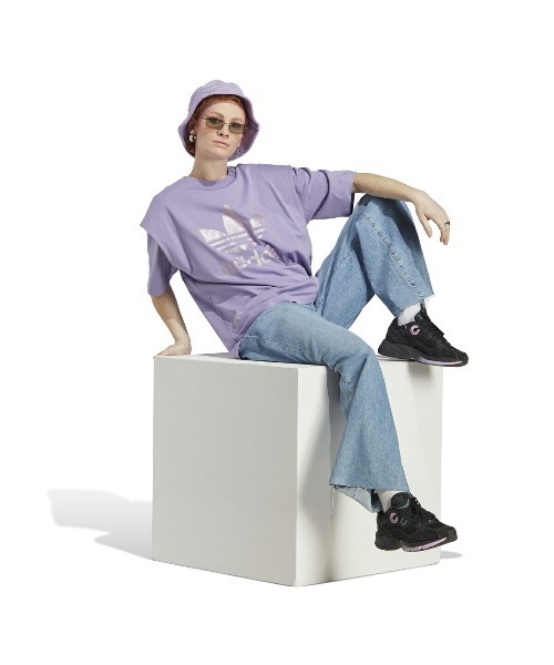 adidas(アディダス)の「adidas Originals ALWAYS ORIGINAL Tシャツ (アディダス オリジナルス ALWAYS ORIGINAL Tシャツ)(Tシャツ/カットソー・メンズ・パープル・MEDIUM/SMALL/LARGE)」の4枚目の写真