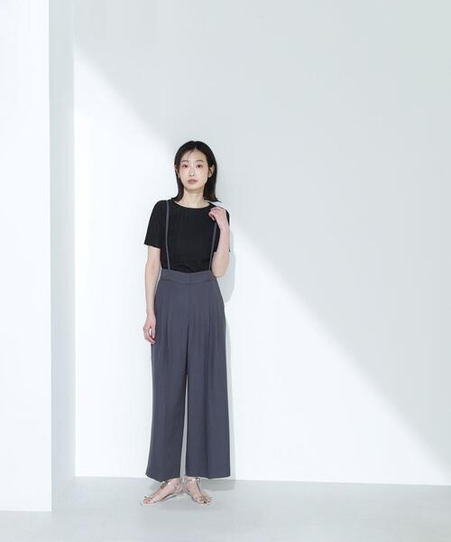 NATURAL BEAUTY BASIC(ナチュラルビューティーベーシック)の「◇ふくれジャガードコンパクトトップス(Tシャツ/カットソー・レディース・オフホワイト/ブラック/ピンク・FREE)」の11枚目の写真