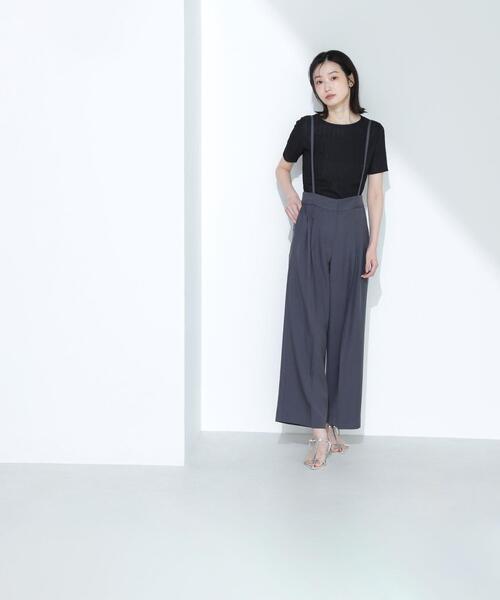 NATURAL BEAUTY BASIC(ナチュラルビューティーベーシック)の「◇ふくれジャガードコンパクトトップス(Tシャツ/カットソー・レディース・オフホワイト/ブラック/ピンク・FREE)」の13枚目の写真
