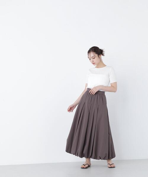 NATURAL BEAUTY BASIC(ナチュラルビューティーベーシック)の「◇ふくれジャガードコンパクトトップス(Tシャツ/カットソー・レディース・オフホワイト/ブラック/ピンク・FREE)」の18枚目の写真