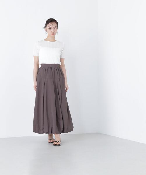 NATURAL BEAUTY BASIC(ナチュラルビューティーベーシック)の「◇ふくれジャガードコンパクトトップス(Tシャツ/カットソー・レディース・オフホワイト/ブラック/ピンク・FREE)」の20枚目の写真