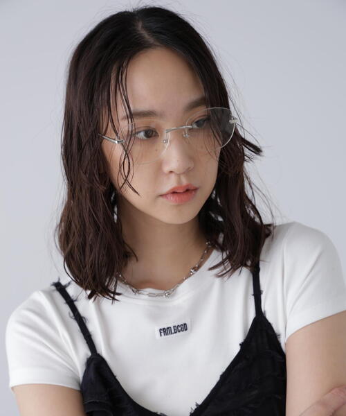 FREE'S MART(フリーズマート)の「リムレスメガネ(メガネ・レディース・ホワイト・フリ-)」の3枚目の写真