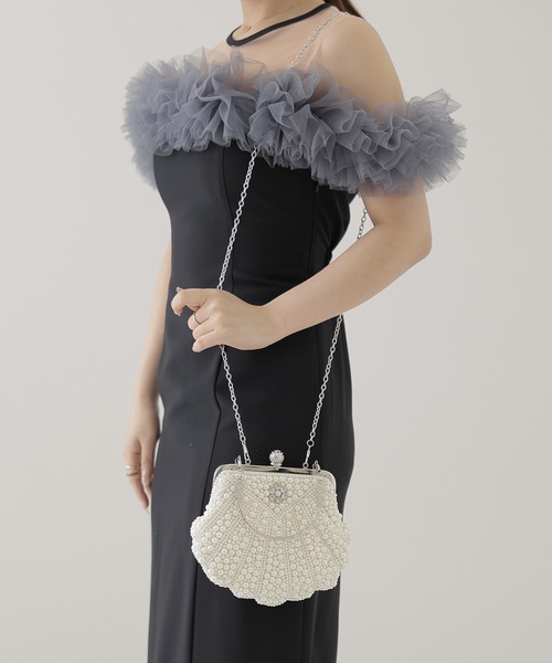 Lace Ladies(レースレディース)の「メニー パール シェル風 パーティー バッグ(クラッチバッグ・レディース・アイボリー/ホワイト・FREE)」の22枚目の写真
