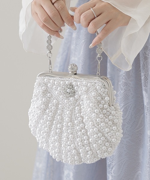 Lace Ladies(レースレディース)の「メニー パール シェル風 パーティー バッグ(クラッチバッグ・レディース・アイボリー/ホワイト・FREE)」の18枚目の写真
