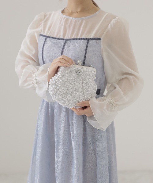 Lace Ladies(レースレディース)の「メニー パール シェル風 パーティー バッグ(クラッチバッグ・レディース・アイボリー/ホワイト・FREE)」の16枚目の写真