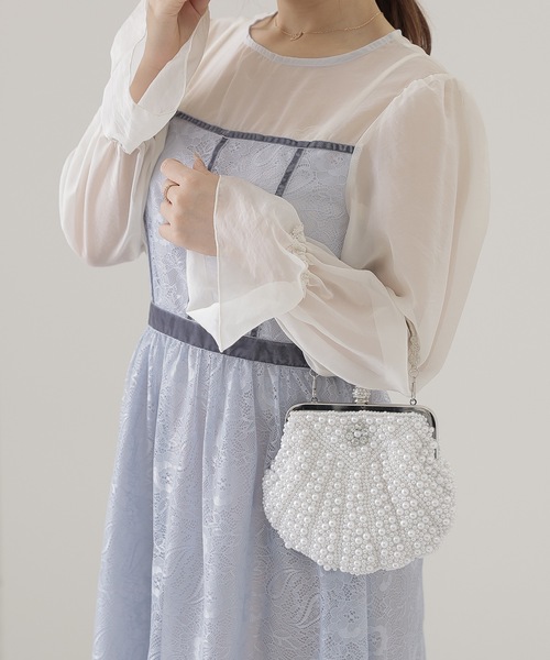 Lace Ladies(レースレディース)の「メニー パール シェル風 パーティー バッグ(クラッチバッグ・レディース・アイボリー/ホワイト・FREE)」の15枚目の写真