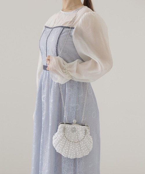 Lace Ladies(レースレディース)の「メニー パール シェル風 パーティー バッグ(クラッチバッグ・レディース・アイボリー/ホワイト・FREE)」の13枚目の写真