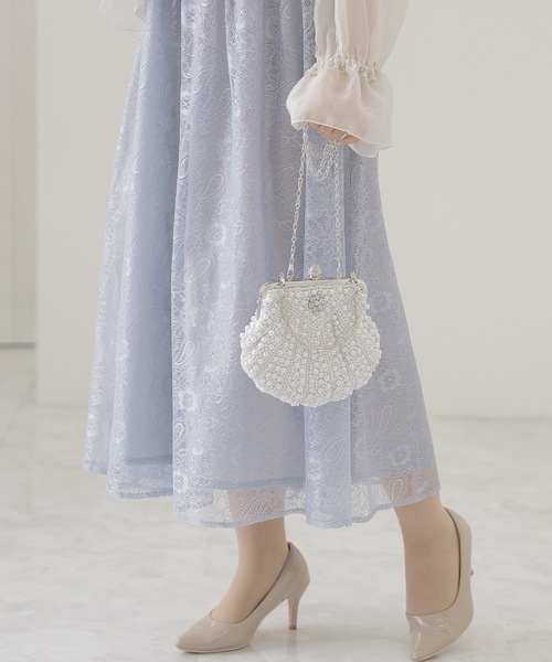 Lace Ladies(レースレディース)の「メニー パール シェル風 パーティー バッグ(クラッチバッグ・レディース・アイボリー/ホワイト・FREE)」の11枚目の写真