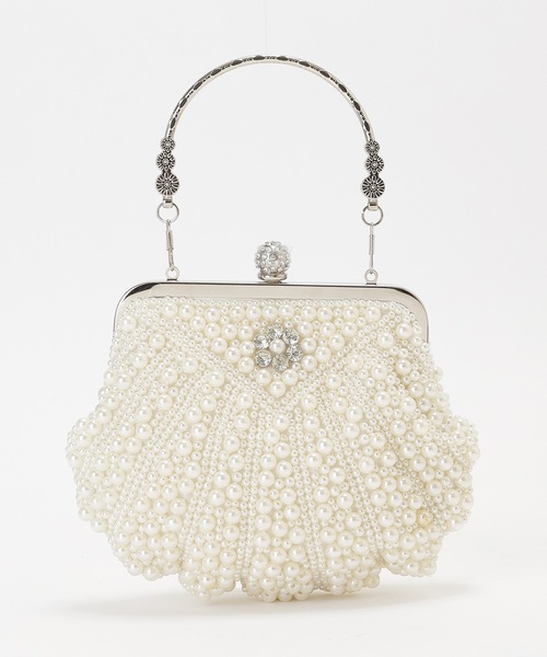 Lace Ladies(レースレディース)の「メニー パール シェル風 パーティー バッグ(クラッチバッグ・レディース・アイボリー/ホワイト・FREE)」の9枚目の写真