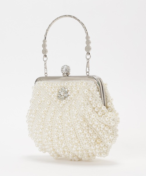Lace Ladies(レースレディース)の「メニー パール シェル風 パーティー バッグ(クラッチバッグ・レディース・アイボリー/ホワイト・FREE)」の8枚目の写真