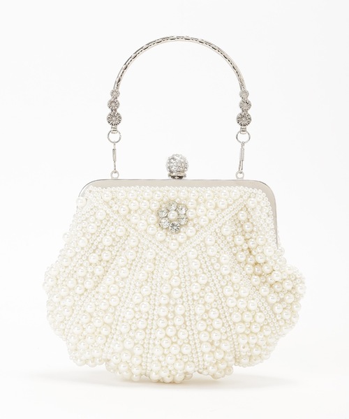 Lace Ladies(レースレディース)の「メニー パール シェル風 パーティー バッグ(クラッチバッグ・レディース・アイボリー/ホワイト・FREE)」の6枚目の写真