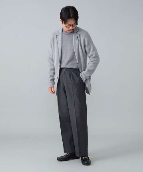 【美品】伊製 LARDINI ジャケット 46 春夏 ブルー　ヘリンボーン LARDINI（ラルディーニ）IZUMOイズモ ウールポリコットンへイン