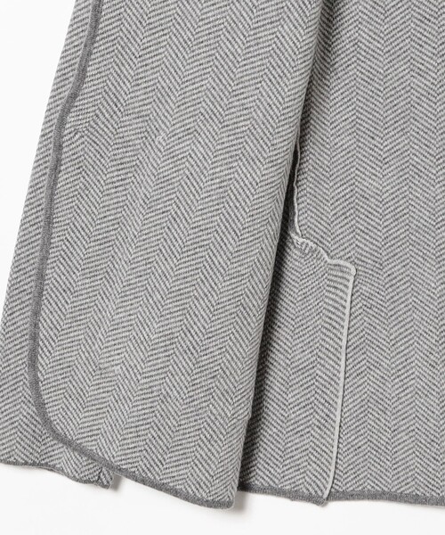 LARDINI（ラルディーニ）の「LARDINI / ウール ヘリンボーン パイピング ニットジャケット（その他アウター・メンズ・グレー・L/M/S/XS）」の12枚目の写真