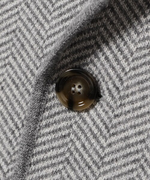 極上カシミヤ混 LARDINI ヘリンボーン ブートニエール アンコンジャケット 極上カシミヤ混 LARDINI ヘリンボーン ブートニエール アンコンジャケット