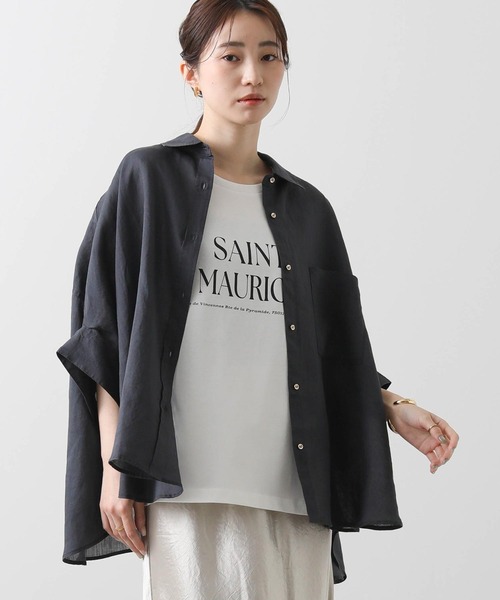 Gready Brilliant（グレディブリリアン）の「リネンドルマンシャツ（シャツ/ブラウス・レディース・オフホワイト/チャコールグレー/グリーン/ピンク・38）」の17枚目の写真