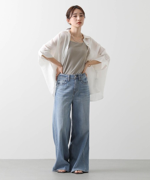 Gready Brilliant（グレディブリリアン）の「リネンドルマンシャツ（シャツ/ブラウス・レディース・オフホワイト/チャコールグレー/グリーン/ピンク・38）」の8枚目の写真