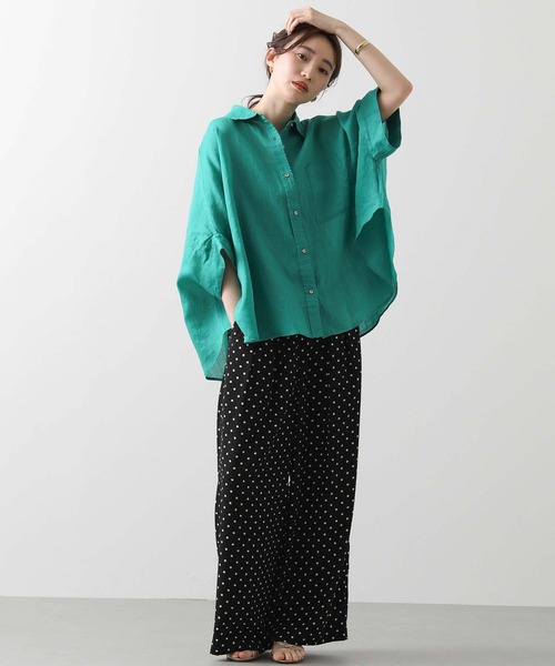 Gready Brilliant（グレディブリリアン）の「リネンドルマンシャツ（シャツ/ブラウス・レディース・オフホワイト/チャコールグレー/グリーン/ピンク・38）」の21枚目の写真