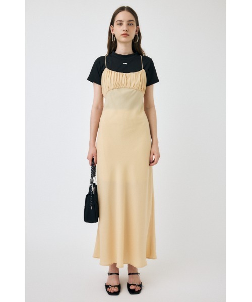 マウジー 今期タイトワンピ 完売 美品 moussy セール】DRAWSTRING STRAP SLIP ドレス（ワンピース）｜MOUSSY