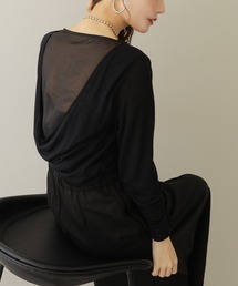 back drape sheer tops /バック ドレープ シアー トップス