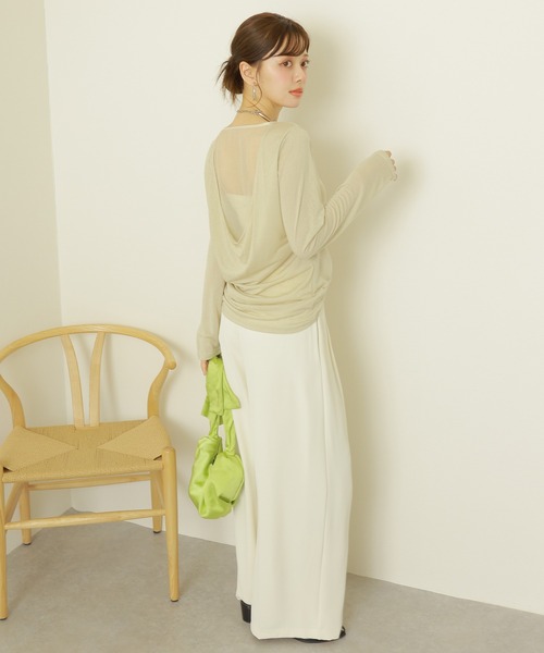 back drape sheer tops /バック ドレープ シアー トップス（T