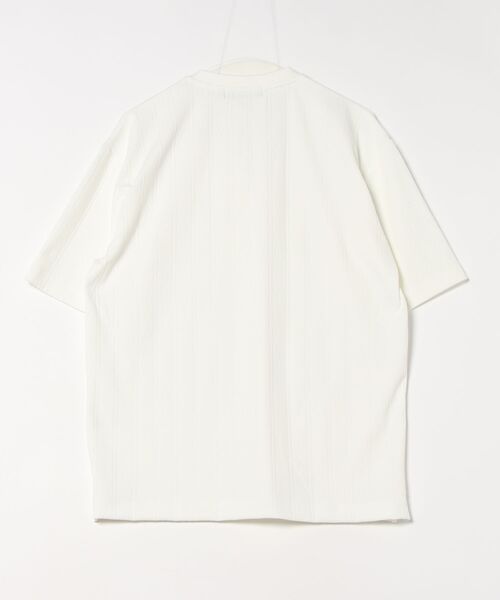 UNION STATION（ユニオンステーション）の「ストライプウェーブジャガード VネックTシャツ（Tシャツ/カットソー・メンズ・ホワイト/ブラック・M/L/LL）」の11枚目の写真