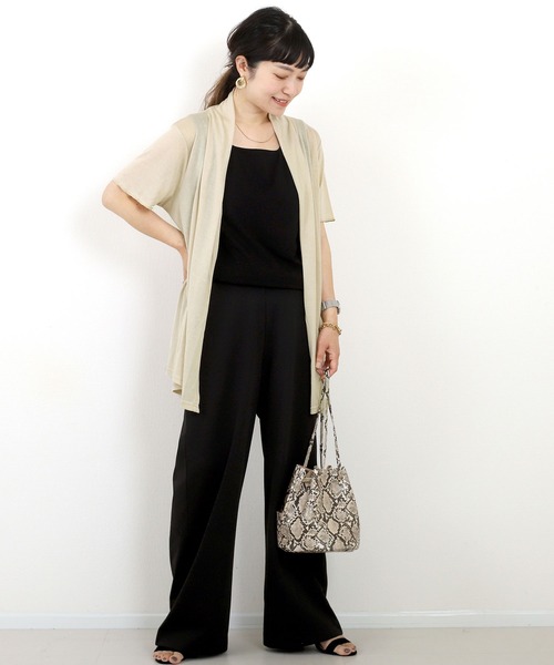 Aletta vita(アレッタビータ)の「【UVカット】ストレッチメッシュメロースリーブカーディガン(カーディガン/ボレロ・レディース・ライトグレー/杢グレー/ブラック/ネイビー/ベージュ・FREE)」の9枚目の写真