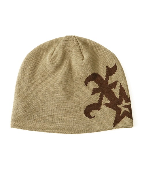 ニットキャップ・ビーニー [NICK&NICOLE] CASHMERE LETTERING JAQUARD BEANIE_ BEIGE CASHMERE LETTERING JAQUARD BEANIE_IVORY - NICK&NICOLE | 60