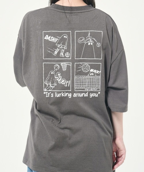 CORISCO(コリスコ)の「スポーツお化け柄Tシャツ(M1)(Tシャツ/カットソー・メンズ・ブラック/チャコールグレー/ホワイト/オートミール・X-LARGE/LARGE/MEDIUM)」の1枚目の写真