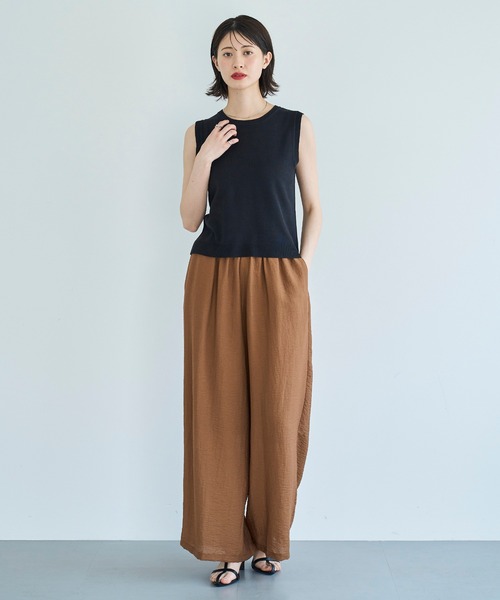 meilmada（メイルマダ）の「麻混ソフトシアーイージーパンツ（スラックス・レディース・ブラウン/ベージュ/オフホワイト/ブラック・FREE）」の19枚目の写真