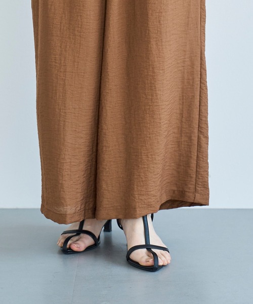 meilmada（メイルマダ）の「麻混ソフトシアーイージーパンツ（スラックス・レディース・ブラウン/ベージュ/オフホワイト/ブラック・FREE）」の18枚目の写真