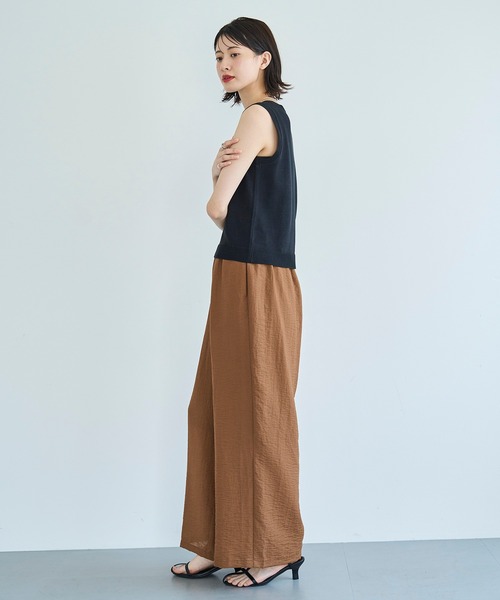 meilmada（メイルマダ）の「麻混ソフトシアーイージーパンツ（スラックス・レディース・ブラウン/ベージュ/オフホワイト/ブラック・FREE）」の21枚目の写真