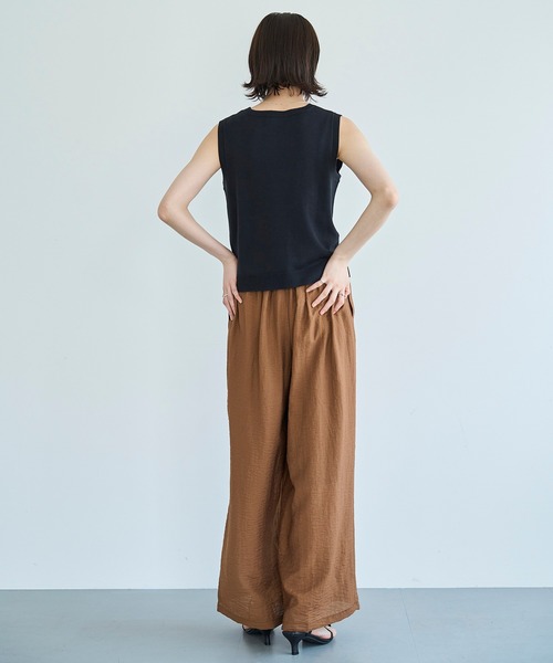 meilmada（メイルマダ）の「麻混ソフトシアーイージーパンツ（スラックス・レディース・ブラウン/ベージュ/オフホワイト/ブラック・FREE）」の22枚目の写真