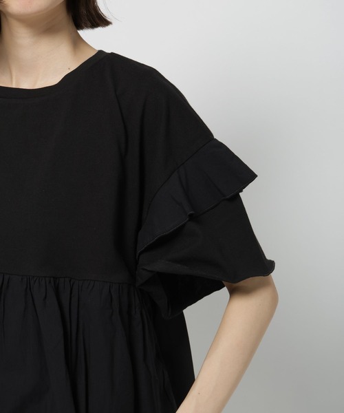 niko and...（ニコアンド）の「フリル切り替えペプラムTシャツ（Tシャツ/カットソー・レディース・オフホワイト/ライトグレー/ブラック/ラベンダー・MEDIUM/LARGE）」の22枚目の写真