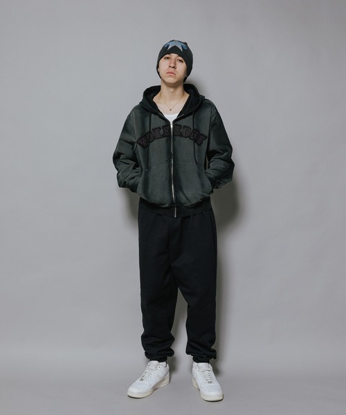 WOKE EDGE（ウォークエッジ）の「WOKE EDGE/ウォークエッジ Faded Embroidery Zip Up Hoodie フーディー（パーカー・メンズ・ブラック・XL/L）」の19枚目の写真