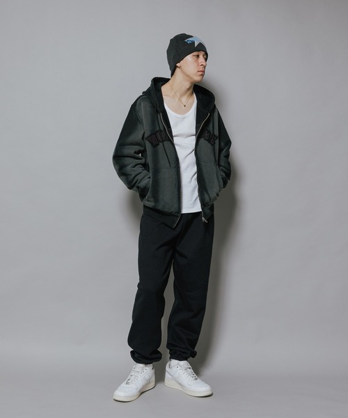 WOKE EDGE（ウォークエッジ）の「WOKE EDGE/ウォークエッジ Faded Embroidery Zip Up Hoodie フーディー（パーカー・メンズ・ブラック・XL/L）」の3枚目の写真