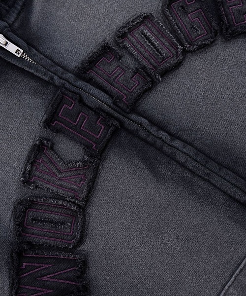 WOKE EDGE（ウォークエッジ）の「WOKE EDGE/ウォークエッジ Faded Embroidery Zip Up Hoodie フーディー（パーカー・メンズ・ブラック・XL/L）」の5枚目の写真