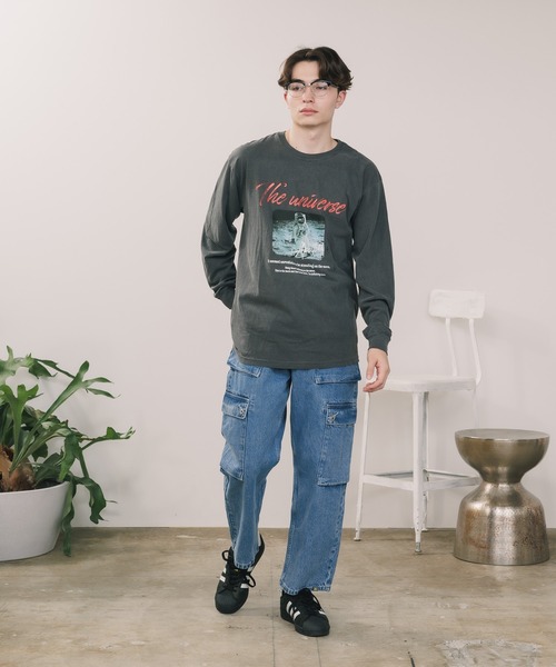 +81BRANCA(ハチイチブランカ)の「+81BRANCA/ハチイチブランカ ROOPTOKYO別注 ロンTee L/Sピグメント染め Tシャツ メンズ 秋物 秋服 2026年秋冬(Tシャツ/カットソー・メンズ・ベージュ/スミクロ/ホワイト・M/L/XL)」の5枚目の写真