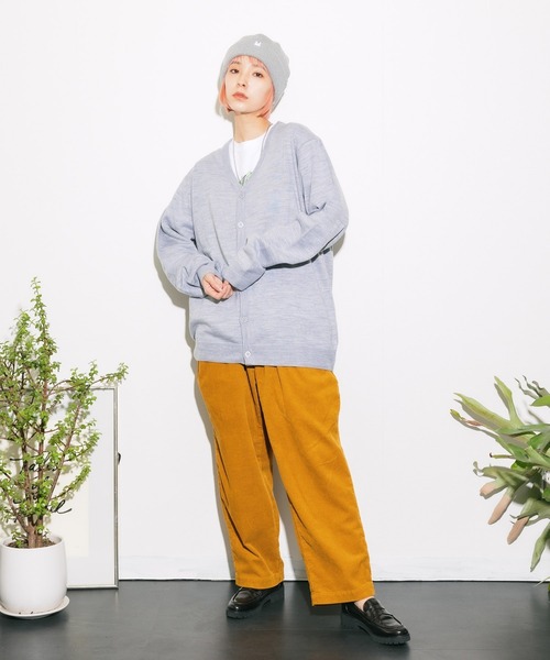 ROOPTOKYO(ループトウキョウ)の「HARRITON/ハリトン Men's Pilbloc V-Neck Button Cardigan Sweater Vネック ビッグシルエット カーディガン(カーディガン/ボレロ・メンズ・グリーン・M/L)」の3枚目の写真