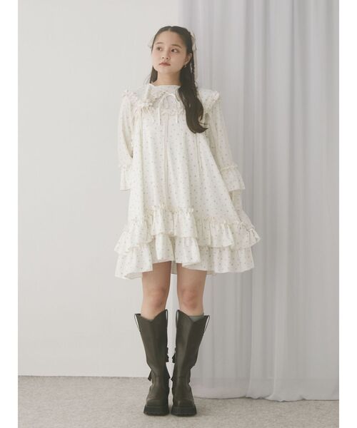 【即日発送】merry jenny floralミニフレアワンピース　ブルー merry jenny ワンピース floralフレアミニワンピース : ZOZOTOWN