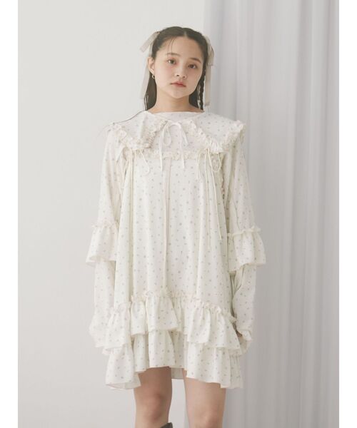 merry jenny（メリージェニー）の「flower waffleミニワンピース（ワンピース・レディース・ピンク/ブルー・FREE）」の11枚目の写真